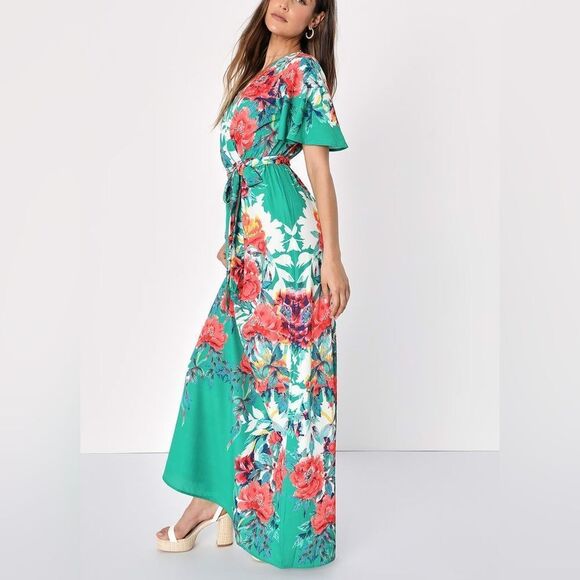 Lulus Still in Paradise Green Floral Maxi Dress - Picture 7 of 8